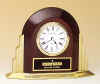rosewood piano finish desk clock with brass